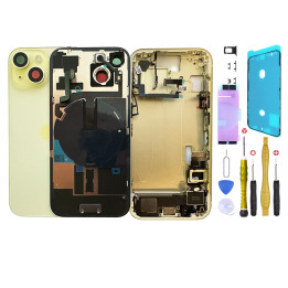 Châssis complet prémonté pour iPhone 15 Jaune + joint + outils