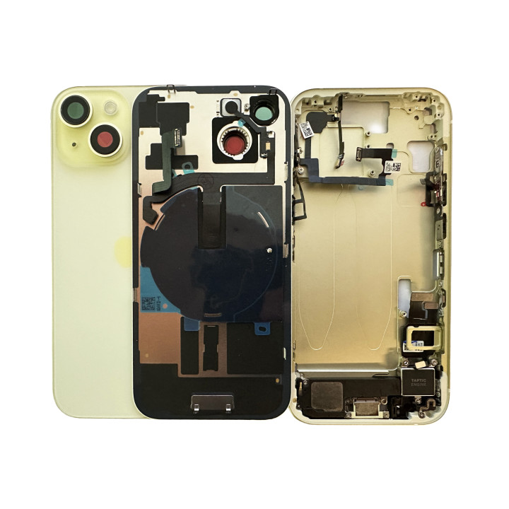 Complete preassembled chassis for iPhone 15 Plus Yellow + seal + tools
