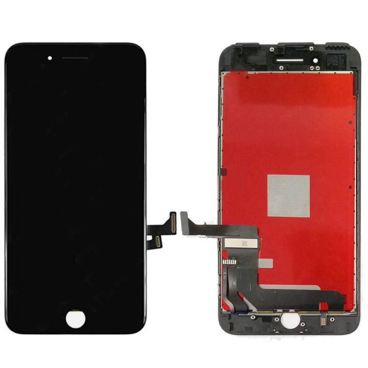 ECRAN LCD + VITRE TACTILE SUR CHASSIS POUR IPHONE 7 PLUS NOIR + KIT OUTILS