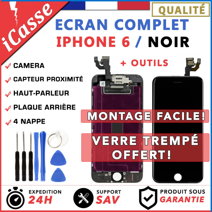 VITRE TACTILE + ECRAN LCD RETINA TOUT ASSEMBLÉ COMPLET POUR IPHONE 6 NOIR