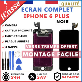 BLOC COMPLET TOUT ASSEMBLÉ VITRE TACTILE + ECRAN LCD IPHONE 6 PLUS NOIR